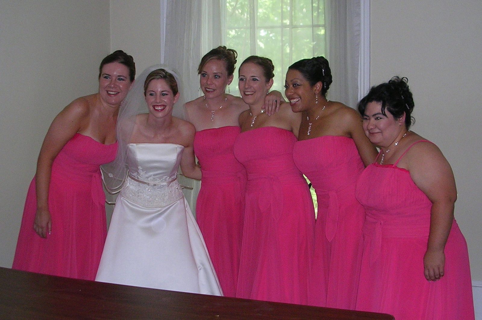 The girls, posing for the photographer.